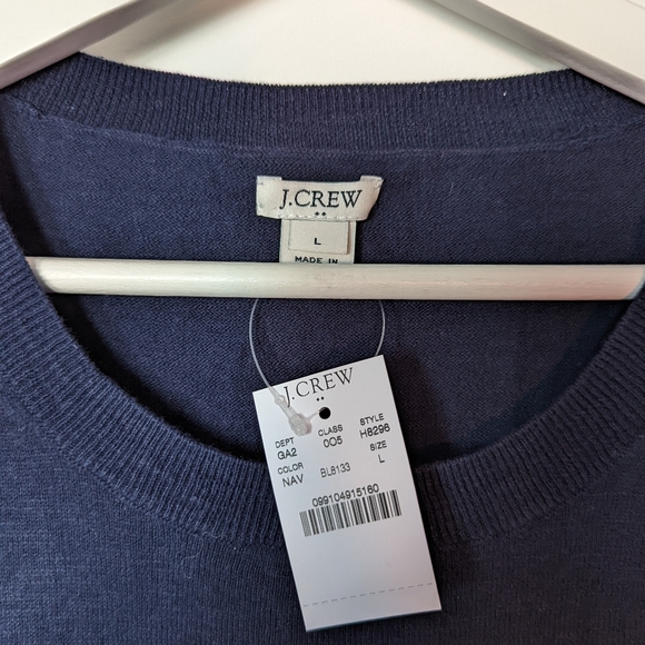 J. Crew Factory short-sleeve sweater - NWT Size L Navy - Picture 5 of 5